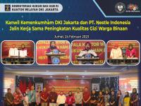 Kanwil Kemenkumham DKI Jakarta dan PT. Nestle Indonesia Jalin Kerja Sama Peningkatan Kualitas Gizi Warga Binaan 