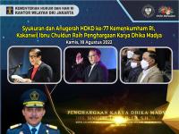 Syukuran dan Anugerah HDKD ke-77 Kemenkumham RI, Kakanwil Ibnu Chuldun Raih Penghargaan Karya Dhika Madya