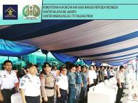 Kanim Kelas I TPI Tanjung Priok Mengikuti Gelar Pasukan Hari Ulang Tahun Kesatuan Penjagaan Laut Dan Pantai (KPLP) ke-47 dan Pangkalan PLP Ke 32