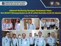 Kakanwil Monitoring Persiapan Pembukaan Pekan Hari BHAKTI Pemasyarakatan ke-59 di LAPAS Narkotika KLAS IIA Jakarta