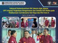 Kakanwil Kemenkumham DKI Jakarta Ajak Jajaran UPT Imigrasi Tingkatkan Pengamanan dan Deteksi Dini Risiko pada Pelaksanaan Cuti Bersama Hari Raya Idul Fitri 1444 H 