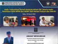 Kadiv Yankumham Kanwil Kemenkumham DKI Jakarta hadiri Pelantikan PAW, MPPN, dan MKNP oleh Menteri Hukum dan HAM RI
