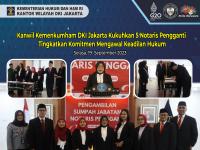 Kanwil Kemenkumham DKI Jakarta Kukuhkan 5 Notaris Pengganti Tingkatkan Komitmen Mengawal Keadilan Hukum