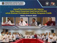 Kanwil Kemenkumham DKI Jakarta Gelar Rapat Presentasi Hasil Survei IPK-IKM untuk Evaluasi Peningkatan Kualitas Pelayanan Publik