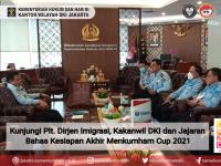Kunjungi Plt. Dirjen Imigrasi, Kakanwil DKI dan Jajaran Bahas Kesiapan Akhir Menkumham Cup 2021