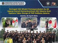 Peringati Hari Bhakti Pemasyarakatan Ke-60 Jajaran Kanwil Kemenkumham DKI Jakarta Ikuti Upacara Tabur Bunga di TMP Kalibata Jakarta