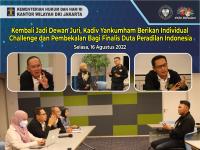 Kembali Jadi Dewan Juri, Kadiv Yankumham Berikan Individual Challenge dan Pembekalan Bagi Finalis Duta Peradilan Indonesia