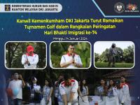 Kanwil Kemenkumham DKI Jakarta Turut Ramaikan Turnamen Golf dalam Rangkaian Peringatan Hari Bhakti Imigrasi ke-74