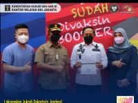 Laksanakan Jukrah Sekretaris Jenderal, Kakanwil Kemenkumham DKI Jakarta Ikuti Pelaksanaan Vaksinasi Booster