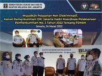 Wujudkan Pelayanan Non Diskriminatif, Kanwil Kemenkumham DKI Jakarta Hadiri Koordinasi Pelaksanaan Permenkumham No. 2 Tahun 2022 Tentang P2HAM