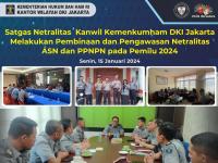 Satgas Netralitas  Kanwil Kemenkumham DKI Jakarta Melakukan Pembinaan dan Pengawasan Netralitas ASN dan PPNPN pada Pemilu 2024