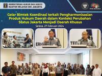 Gelar Bimtek Koordinasi terkait Pengharmonisasian Produk Hukum Daerah dalam Konteks Perubahan Status Jakarta Menjadi Daerah Khusus