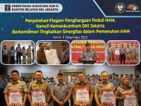 Penyerahan Piagam Penghargaan Peduli HAM, Kanwil Kemenkumham DKI Jakarta Berkomitmen Tingkatkan Sinergitas dalam Pemenuhan HAM