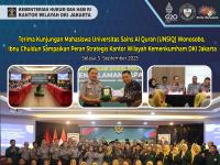 Terima Kunjungan Mahasiswa Universitas Sains Al Quran (UNSIQ) Wonosobo, Ibnu Chuldun Sampaikan Peran Strategis Kantor Wilayah Kemenkumham DKI Jakarta