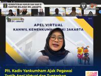 Plt. Kadiv Yankumham Ajak Pegawai Tertib Apel Virtual dan Tuntaskan Laporan UPP Semester I