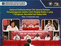 Kakanwil Kemenkumham DKI Jakarta Pastikan Penyelenggaraan Seleksi Calon Pejabat Eselon V yang Transparan, Akuntabel dan Bebas KKN