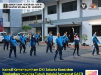 Kanwil Kemenkumham DKI Jakarta Konsisten Tingkatkan Imunitas Tubuh Melalui Semangat PASTI Lebih Baik, Kumham Sehat Kumham Produktif