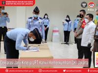Deklarasi Janji Kinerja Penandatanganan Komitmen Bersama Pencanangan Pembangunan Zona Intergritas Menuju WBK/WBBM Unit Pelaksana Teknis Dilingkungan Kanwil Kemenkumham DKI Jakarta