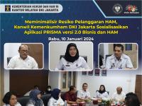 Meminimalisir Resiko Pelanggaran HAM, Kanwil Kemenkumham DKI Jakarta Sosialisasikan Aplikasi PRISMA versi 2.0 Bisnis dan HAM