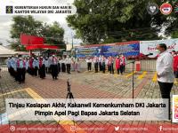 Tinjau Kesiapan Akhir, Kakanwil Kemenkumham DKI Jakarta Pimpin Apel Pagi Bapas Jakarta Selatan