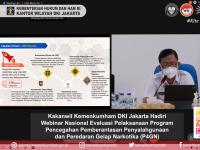 Kakanwil Kemenkumham DKI Jakarta Hadiri Webinar Nasional Evaluasi Pelaksanaan Program Pencegahan Pemberantasan Penyalahgunaan dan Peredaran Gelap Narkotika (P4GN)
