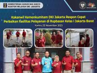Kakanwil Kemenkumham DKI Jakarta Respon Cepat Perbaikan Fasilitas Pelayanan di Rupbasan Kelas I Jakarta Barat