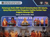 Pertemuan Rutin DWP Kanwil Kemenkumham DKI Jakarta, Ajang Silaturahmi dan Penguatan Kualitas Sumber Daya Anggota Keluarga PNS