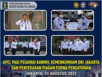Kanwil Kemenkumham DKI Jakarta Internalisasi PZI WBBM 5+9 dan Pelepasan Purna Pengayoman Kanwil Kemenkumham DKI Jakarta