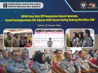 BPHN Gelar Kick Off Penyuluhan Hukum Serentak, Kanwil Kemenkumham DKI Jakarta Hadir Secara Daring Dukung Netralitas ASN