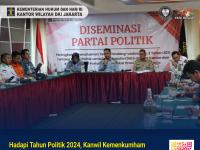 Hadapi Tahun Politik 2024, Kanwil Kemenkumham DKI Jakarta Tingkatkan Pemahaman Partai Politik Melalui Diseminasi Undang-Undang Nomor 2 Tahun 2011