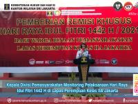 Kepala Divisi Pemasyarakatan Monitoring Pelaksanaan Hari Raya Idul Fitri 1442 H di Lapas Perempuan Kelas IIA Jakarta