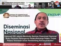 Kepala Kanwil Kumham DKI Jakarta Membuka Seminar Diseminasi Nasional “Buku Panduan Penanganan  Pelaku/Keluarga Pelaku Tindak Pidana Terorisme Untuk Pembimbing Kemasyarakatan”