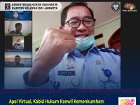 Apel Virtual, Kabid Hukum Kanwil Kemenkumham DKI Jakarta Tekankan Disiplin Prokes