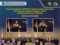 Rapat Koordinasi TIMPORA, Kakanwil Kemenkumham DKI Jakarta Tegaskan Jajaran untuk Optimalisasi Peran TIMPORA