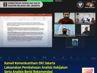 Kanwil Kemenkumham DKI Jakarta Laksanakan Pembahasan Analisis Kebijakan dan Analisis Berisi Rekomendasi Pada Aplikasi SIPKUMHAM