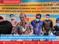 Kakanwil DKI Jakarta Dampingi Dirjen Imigrasi Monitoring Pelayanan Kanim Khusus Kelas I Non TPI Jakarta Selatan
