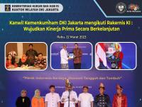 Kanwil Kemenkumham DKI Jakarta mengikuti Rakernis KI : Wujudkan Kinerja Prima Secara Berkelanjutan