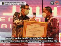 Kanwil Kemenkumham DKI Jakarta Raih Terbaik Kedua Jaringan Dokumentasi dan Informasi Hukum Nasional Tahun 2021