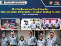 Ditetapkan, Tim Kerja Pembangunan Zona Integritas Kanwil Kemenkumham DKI Jakarta Gelar Briefing Perdana