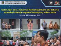 Gelar Apel Sore, Kakanwil Kemenkumham DKI Jakarta Apresiasi Kinerja Pegawai Sepanjang Tahun 2023