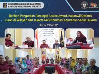 Berikan Penguatan Paralegal Justice Award, Kakanwil Optimis Lurah di Wilayah DKI Jakarta Raih Nominasi Kelurahan Sadar Hukum