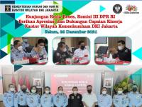 Kunjungan Kerja Reses, Komisi III DPR RI Berikan Apresiasi dan Dukungan Capaian Kinerja Kantor Wilayah Kemenkumham DKI Jakarta