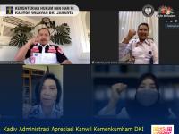 Kadiv Administrasi Apresiasi Kanwil Kemenkumham DKI Jakarta Raih Peringkat Pertama Laporan Hasil Evaluasi Realisasi Kinerja