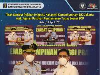Pisah Sambut Pejabat Imigrasi, Kakanwil Kemenkumham DKI Jakarta Ajak Jajaran Pastikan Pengamanan Tugas Sesuai SOP