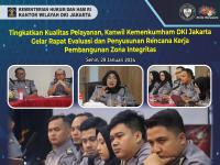 Tingkatkan Kualitas Pelayanan, Kanwil Kemenkumham DKI Jakarta Gelar Rapat Evaluasi dan Penyusunan Rencana Kerja Pembangunan Zona Integritas 