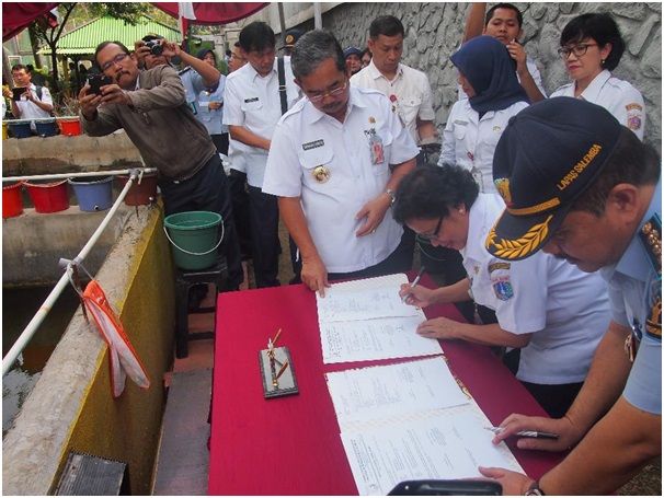 Penebaran benih ikan lele oleh Walikota Jakarta Pusat di Lapas Salemba