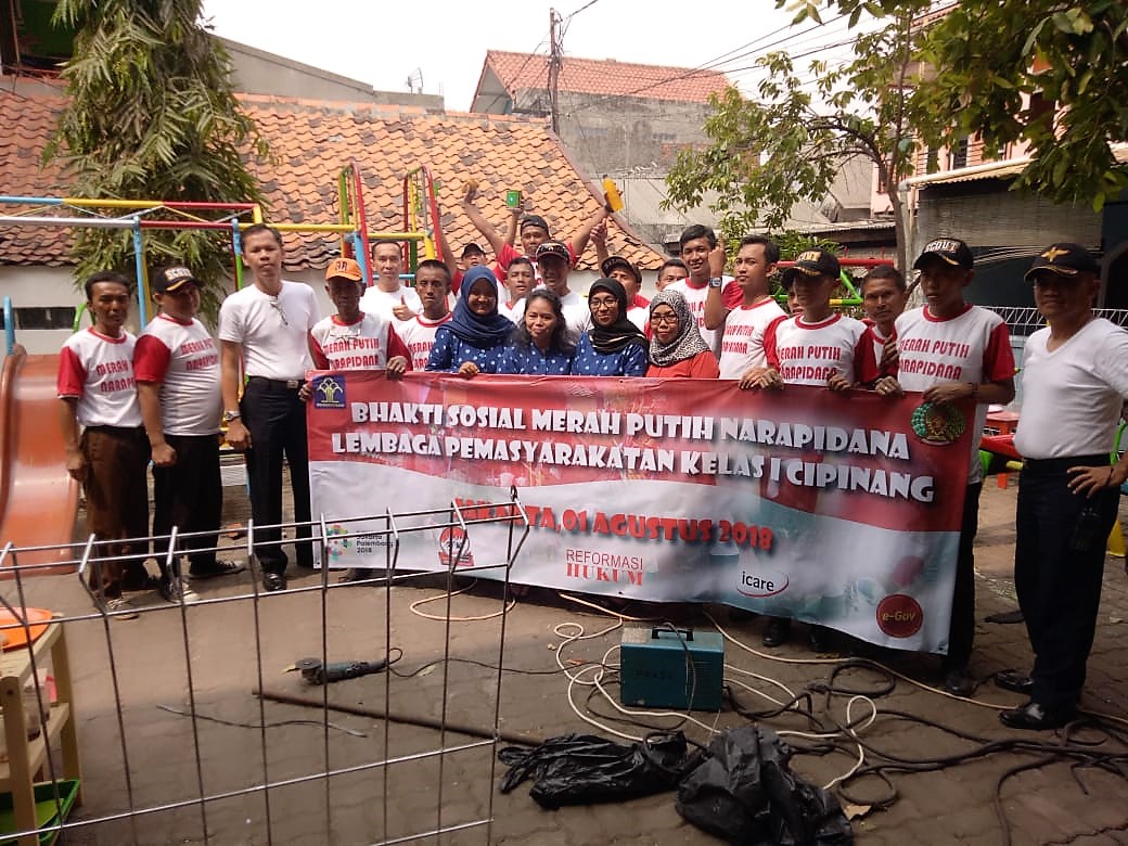 Bhakti Sosial Merah Putih Napi Lapas Cipinang di SDN Cipinang Muara 04 dan PA 4