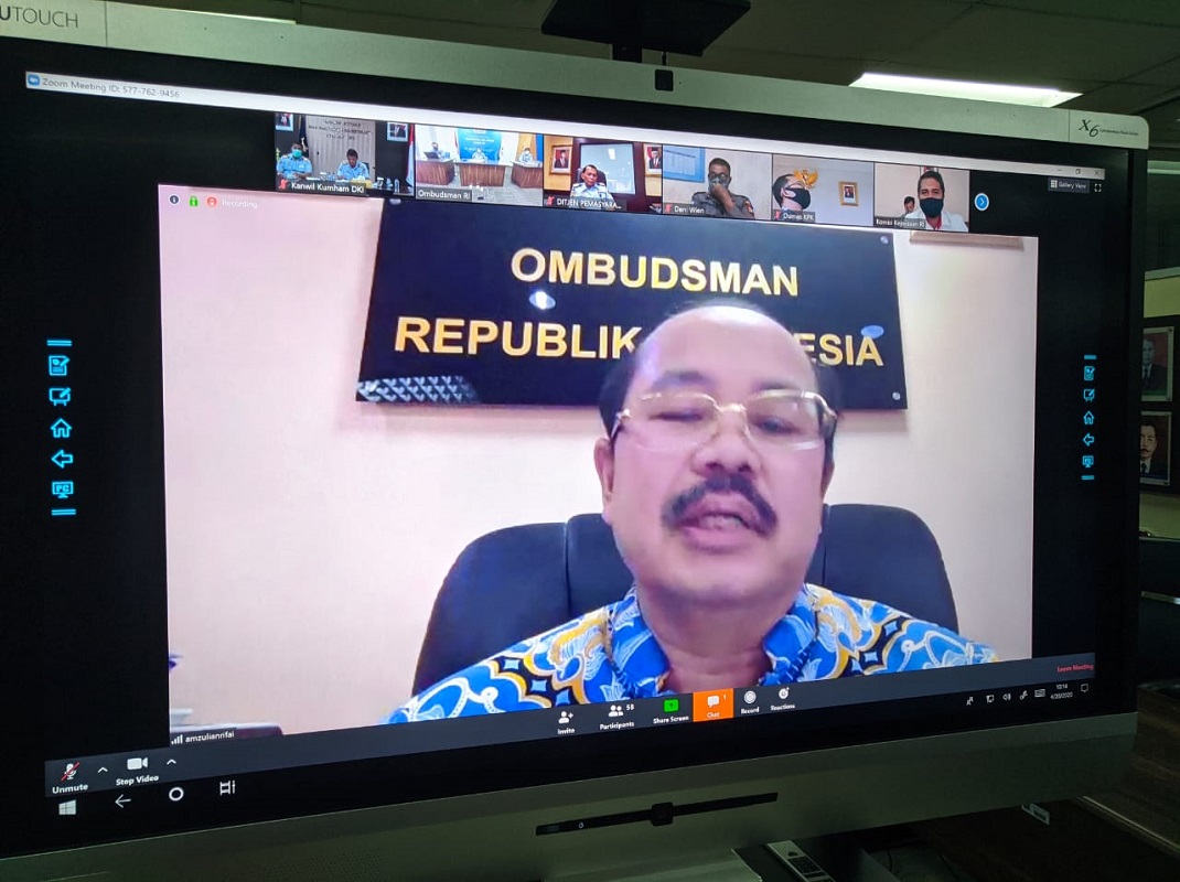 Kepala Kantor Wilayah Dki Jakarta Ikuti Zoom Video Meeting Ombudsman Ri Terkait Kajian Responsifitas Saluran Informasi Kanwil Kementerian Hukum Dan Hak Asasi Manusia Dki Jakarta